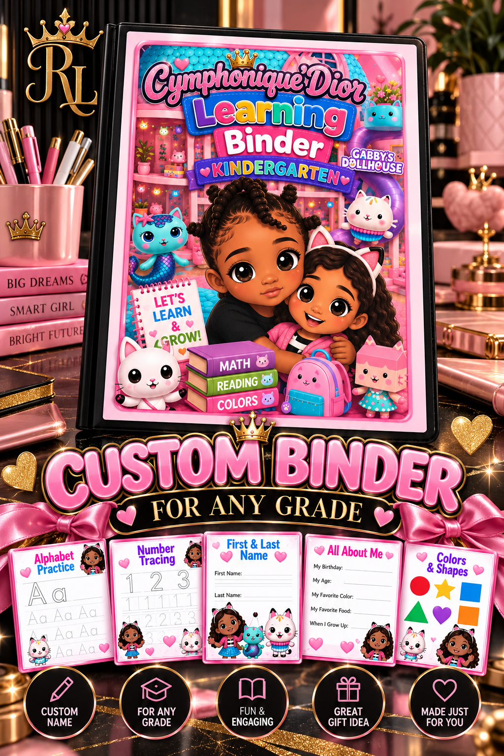 Custom Personalized Learning Binder 💕📚